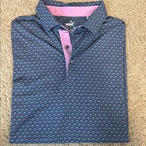 Puma Navy and Lavender Polo Shirt